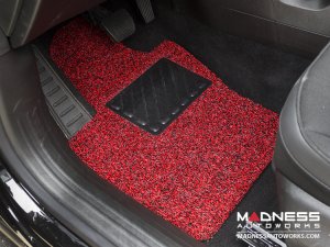 Jeep Renegade All Weather Floor Mats - Front + Rear - Rubber Woven Carpet - Red + Black 